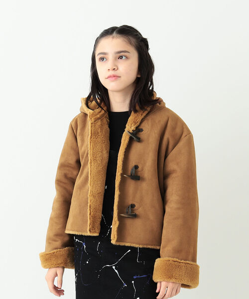 B:MING by BEAMS（ビーミングバイビームス）の「B:MING by BEAMS / フェイクムートン ダッフルコート（120~160cm）（その他アウター・キッズ・ブラウン系その他4/グリーン系その他/ブラウン系その他3・130/140/150/120/160）」の9枚目の写真