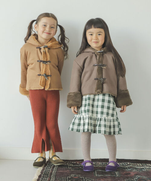 B:MING by BEAMS（ビーミングバイビームス）の「B:MING by BEAMS / フェイクムートン ダッフルコート（120~160cm）（その他アウター・キッズ・ブラウン系その他4/グリーン系その他/ブラウン系その他3・130/140/150/120/160）」の15枚目の写真