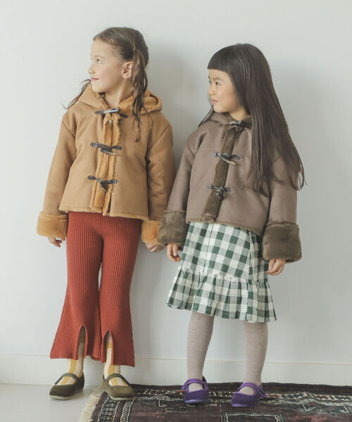 B:MING by BEAMS（ビーミングバイビームス）の「B:MING by BEAMS / フェイクムートン ダッフルコート（120~160cm）（その他アウター・キッズ・ブラウン系その他4/グリーン系その他/ブラウン系その他3・130/140/150/120/160）」の16枚目の写真