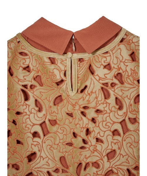 Ameri（アメリ）の「UND RENEE VELOUR VEST WITH BLOUSE（シャツ/ブラウス・レディース・ブラック/オレンジ/グリーン・FREE）」の8枚目の写真