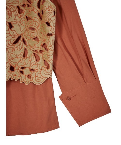 Ameri（アメリ）の「UND RENEE VELOUR VEST WITH BLOUSE（シャツ/ブラウス・レディース・ブラック/オレンジ/グリーン・FREE）」の14枚目の写真