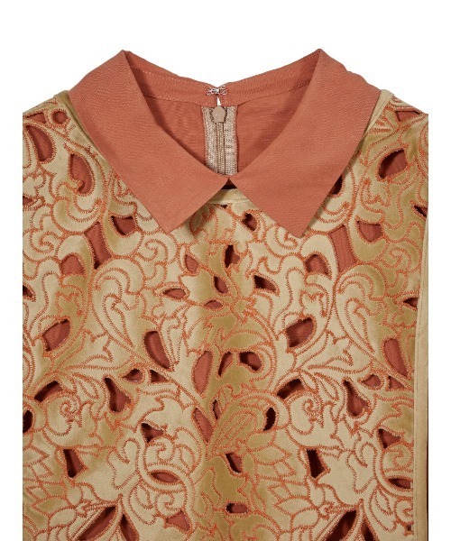 Ameri（アメリ）の「UND RENEE VELOUR VEST WITH BLOUSE（シャツ/ブラウス・レディース・ブラック/オレンジ/グリーン・FREE）」の11枚目の写真