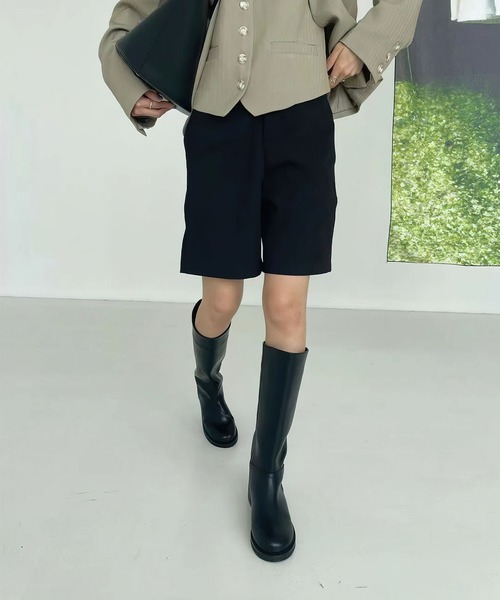 me+em select（ミームセレクト）の「フェイクレザーフラットロングブーツ（ブーツ・レディース・ブラック/ブラウン・24/24.5/23/23.5）」の5枚目の写真