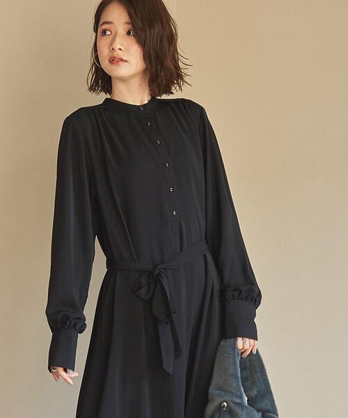coen(コーエン)の「バンドカラーギャザーワンピース(ワンピース・レディース・ベージュ/ブラック・MEDIUM/LARGE)」の17枚目の写真