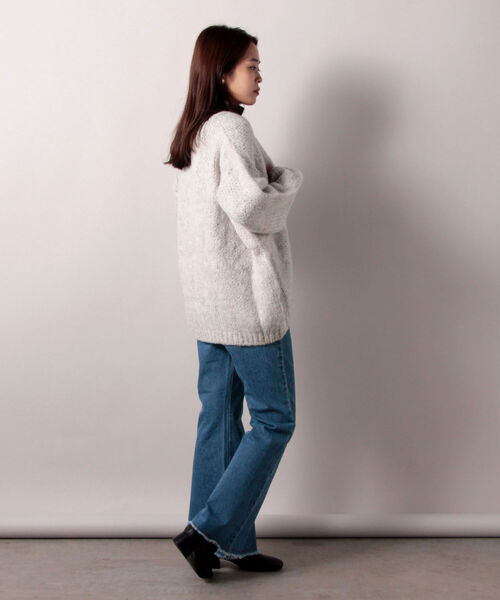 TRICOTS JEAN MARC（トリコットジーンマルク）の「【TRICOTS JEAN MARC/トリコ・ジャン マルク】CESAME モヘヤニットカーディガン（カーディガン/ボレロ・レディース・チャコールグレー/オフホワイト・38）」の10枚目の写真