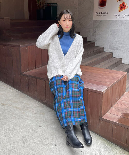 TRICOTS JEAN MARC（トリコットジーンマルク）の「【TRICOTS JEAN MARC/トリコ・ジャン マルク】CESAME モヘヤニットカーディガン（カーディガン/ボレロ・レディース・チャコールグレー/オフホワイト・38）」の18枚目の写真