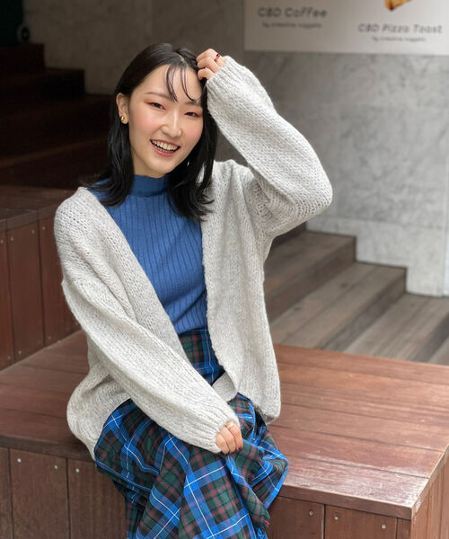 TRICOTS JEAN MARC（トリコットジーンマルク）の「【TRICOTS JEAN MARC/トリコ・ジャン マルク】CESAME モヘヤニットカーディガン（カーディガン/ボレロ・レディース・チャコールグレー/オフホワイト・38）」の20枚目の写真