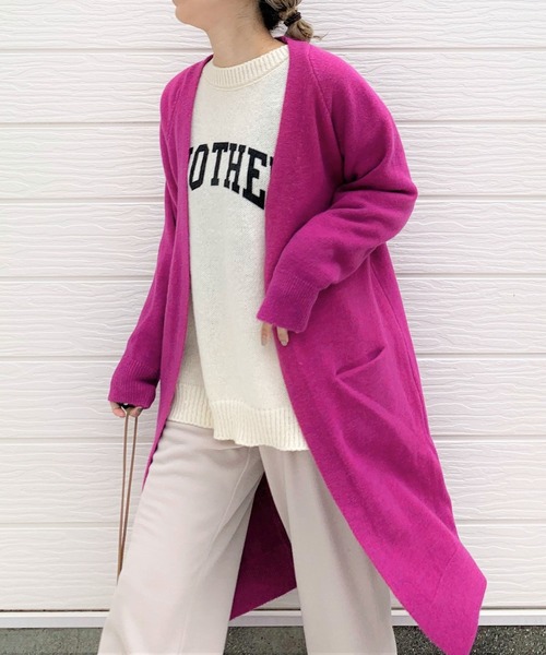 ニットロングカーディガン