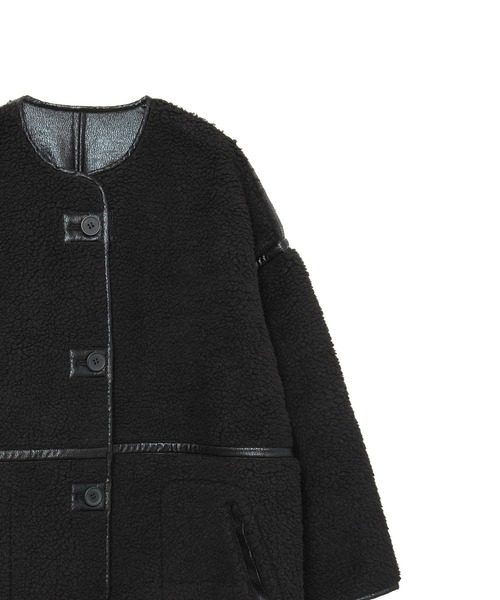 AMERICAN RAG CIE（アメリカンラグシー）の「ムートンパイピングコート（ムートンコート・レディース・ブラック・FREE）」の10枚目の写真