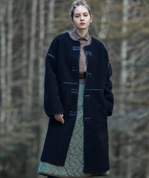 AMERICAN RAG CIE（アメリカンラグシー）の「ムートンパイピングコート（ムートンコート・レディース・ブラック・FREE）」の13枚目の写真