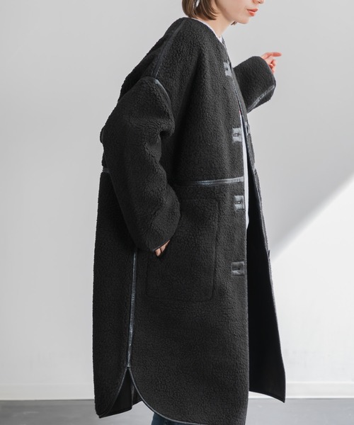 AMERICAN RAG CIE（アメリカンラグシー）の「ムートンパイピングコート（ムートンコート・レディース・ブラック・FREE）」の18枚目の写真