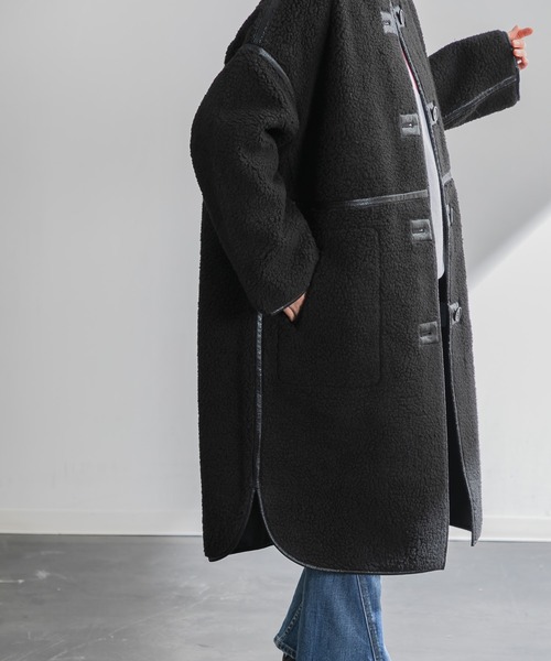 AMERICAN RAG CIE（アメリカンラグシー）の「ムートンパイピングコート（ムートンコート・レディース・ブラック・FREE）」の17枚目の写真