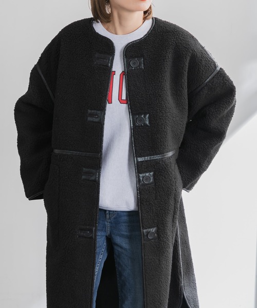 AMERICAN RAG CIE（アメリカンラグシー）の「ムートンパイピングコート（ムートンコート・レディース・ブラック・FREE）」の16枚目の写真