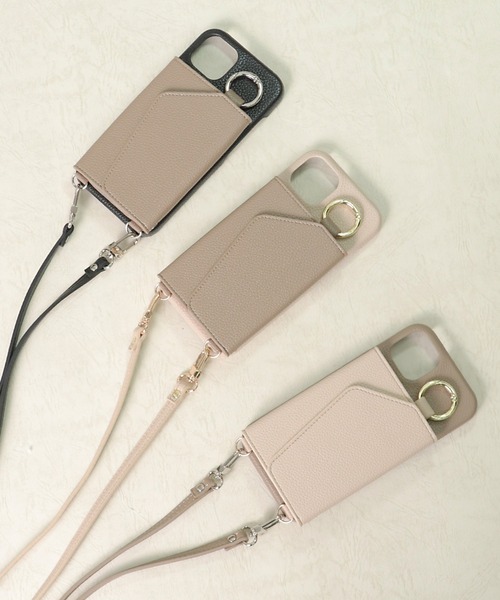 ensemble(皮革ブランド)（アンサンブル）の「【ensemble 正規品】【 ensemble / アンサンブル 】PORTE(ベルト付き) バイカラー 鏡 カードケース付きiPhoneケース E811001 VCT（スマホケース/カバー・レディース・ブラック/グレー/ベージュ・3/5/2/4/6/7/11/12/10）」の9枚目の写真