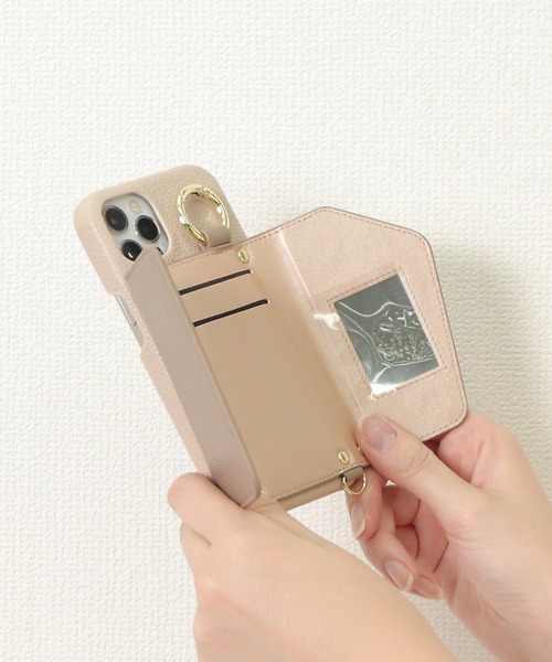 ensemble(皮革ブランド)（アンサンブル）の「【ensemble 正規品】【 ensemble / アンサンブル 】PORTE(ベルト付き) バイカラー 鏡 カードケース付きiPhoneケース E811001 VCT（スマホケース/カバー・レディース・ブラック/グレー/ベージュ・3/5/2/4/6/7/11/12/10）」の15枚目の写真