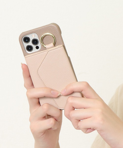 ensemble(皮革ブランド)（アンサンブル）の「【ensemble 正規品】【 ensemble / アンサンブル 】PORTE(ベルト付き) バイカラー 鏡 カードケース付きiPhoneケース E811001 VCT（スマホケース/カバー・レディース・ブラック/グレー/ベージュ・3/5/2/4/6/7/11/12/10）」の14枚目の写真