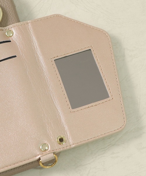 ensemble(皮革ブランド)（アンサンブル）の「【ensemble 正規品】【 ensemble / アンサンブル 】PORTE(ベルト付き) バイカラー 鏡 カードケース付きiPhoneケース E811001 VCT（スマホケース/カバー・レディース・ブラック/グレー/ベージュ・3/5/2/4/6/7/11/12/10）」の16枚目の写真