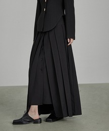 UNSPOKEN | 【UNSPOKEN】 Tucker pleated fake two piece skirt UQ21B017(スカート)