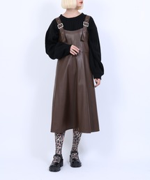 PUNYUS | フェイクレザージャンパースカート(ジャンパースカート)