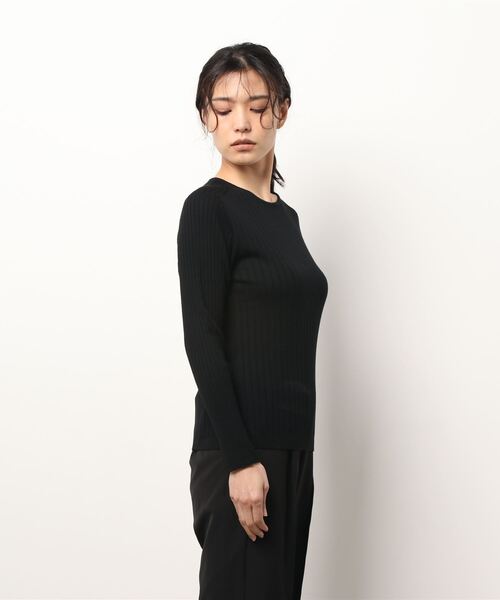 HANAE MORI(ハナエモリ)の「【HANAE MORI】ハイゲージニット(ニット/セーター・レディース・ブラック/ブルー・38/40)」の3枚目の写真