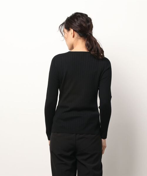 HANAE MORI(ハナエモリ)の「【HANAE MORI】ハイゲージニット(ニット/セーター・レディース・ブラック/ブルー・38/40)」の4枚目の写真