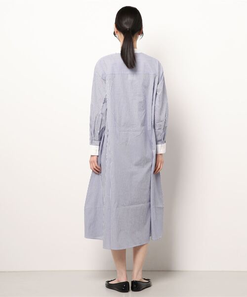Lugnoncure(ルノンキュール)の「クレリックシャツワンピース(シャツワンピース・レディース・ブラック/オフホワイト/ネイビー・フリ-)」の5枚目の写真