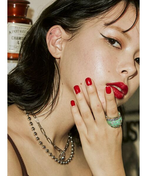 jouetie（ジュエティ）の「アクリルビジュー2セットリング（リング・レディース・ブラック/レッド/ピンク/グリーン・FREE）」の3枚目の写真