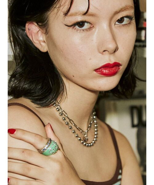 jouetie（ジュエティ）の「アクリルビジュー2セットリング（リング・レディース・ブラック/レッド/ピンク/グリーン・FREE）」の6枚目の写真