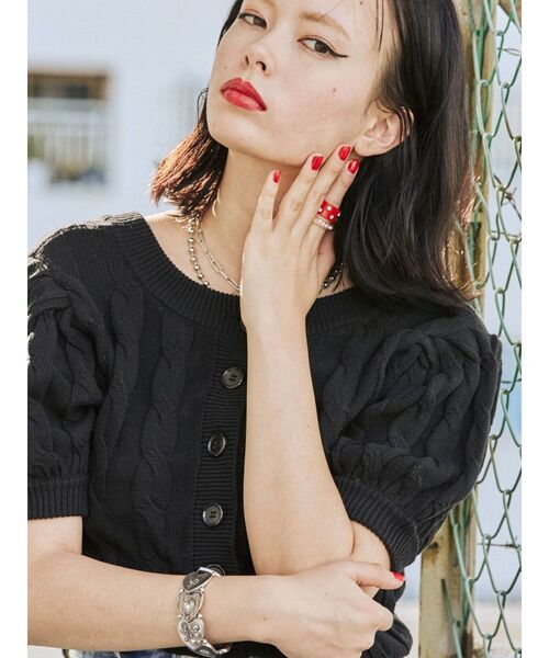 jouetie（ジュエティ）の「アクリルビジュー2セットリング（リング・レディース・ブラック/レッド/ピンク/グリーン・FREE）」の13枚目の写真