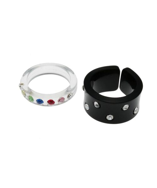 jouetie（ジュエティ）の「アクリルビジュー2セットリング（リング・レディース・ブラック/レッド/ピンク/グリーン・FREE）」の7枚目の写真