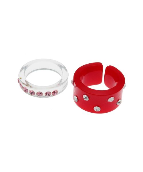 jouetie（ジュエティ）の「アクリルビジュー2セットリング（リング・レディース・ブラック/レッド/ピンク/グリーン・FREE）」の14枚目の写真