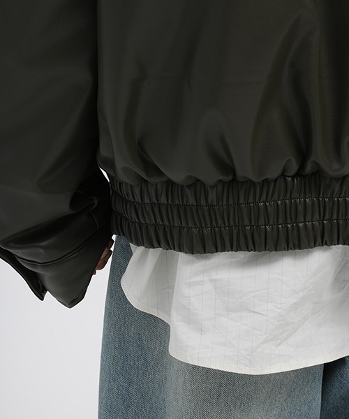 MASONPRINCE（メイソンプリンス）の「ワンポイントロゴシングルPUレザージャケット WT4035【MASONPRINCE】（ライダースジャケット・メンズ・ブラウン/ブラック/カーキ・L/S/XL/M）」の5枚目の写真