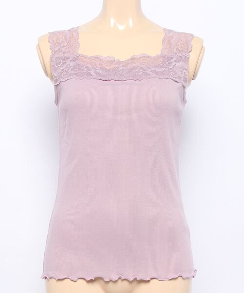 SpRay(スプレイ)の「2 WAY レースキャミソール(キャミソール・レディース・オレンジ/グレイッシュベージュ/アイボリー/ブラック/ライトグレー/パープル・FREE)」の5枚目の写真