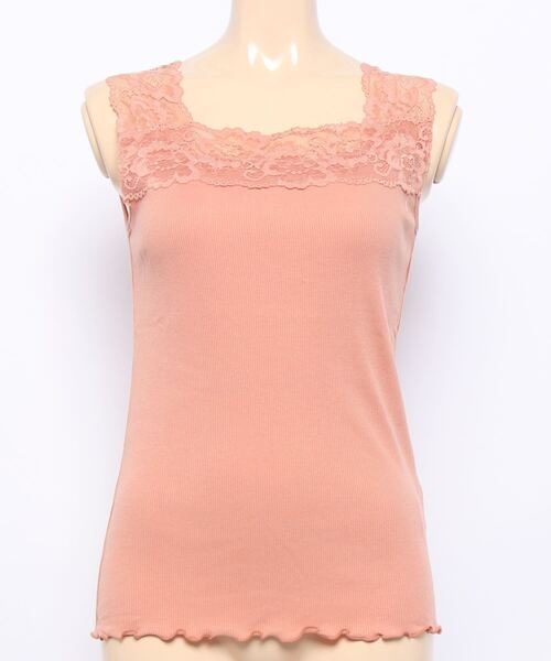 SpRay(スプレイ)の「2 WAY レースキャミソール(キャミソール・レディース・オレンジ/グレイッシュベージュ/アイボリー/ブラック/ライトグレー/パープル・FREE)」の6枚目の写真