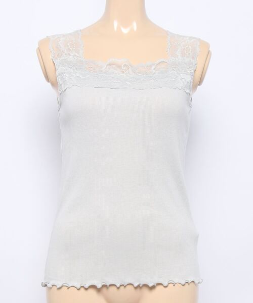 SpRay(スプレイ)の「2 WAY レースキャミソール(キャミソール・レディース・オレンジ/グレイッシュベージュ/アイボリー/ブラック/ライトグレー/パープル・FREE)」の3枚目の写真