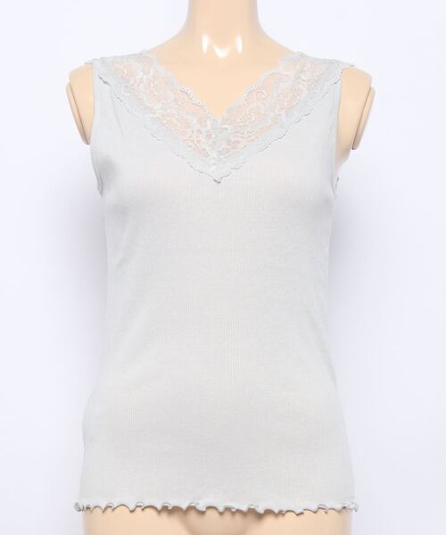 SpRay(スプレイ)の「2 WAY レースキャミソール(キャミソール・レディース・オレンジ/グレイッシュベージュ/アイボリー/ブラック/ライトグレー/パープル・FREE)」の9枚目の写真