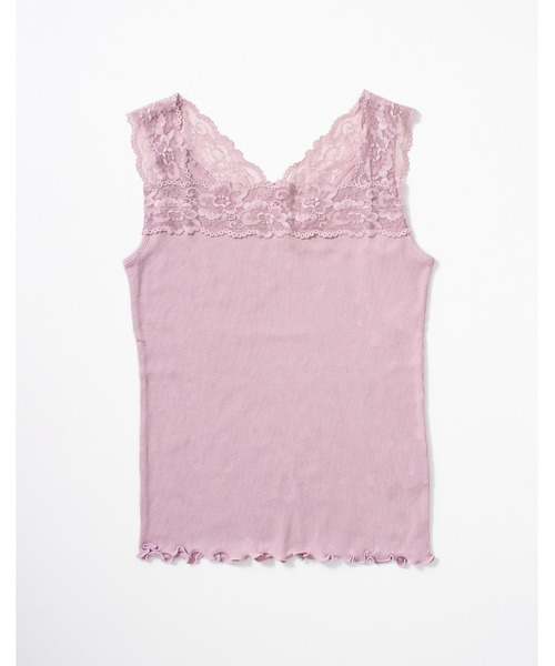 SpRay(スプレイ)の「2 WAY レースキャミソール(キャミソール・レディース・オレンジ/グレイッシュベージュ/アイボリー/ブラック/ライトグレー/パープル・FREE)」の12枚目の写真