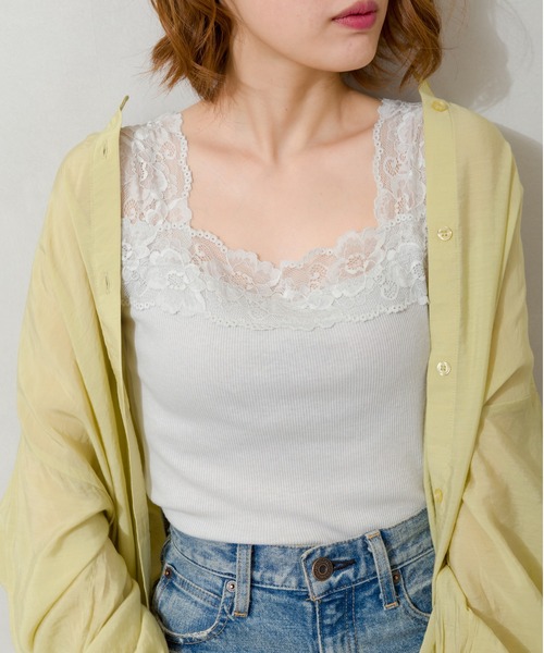 SpRay(スプレイ)の「2 WAY レースキャミソール(キャミソール・レディース・オレンジ/グレイッシュベージュ/アイボリー/ブラック/ライトグレー/パープル・FREE)」の21枚目の写真