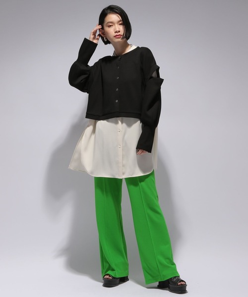 HARE（ハレ）の「カラーソフトワイドフレアパンツ(HARE)（その他パンツ・レディース・ブラック/ブルー/グリーン・SMALL/MEDIUM）」の15枚目の写真