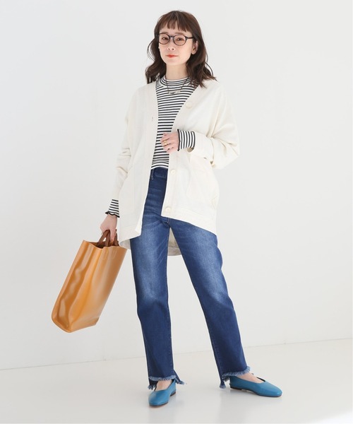 JOURNAL STANDARD relume（ジャーナルスタンダード　レリューム）の「ブークレダンボールコクーンカーディガン（カーディガン/ボレロ・レディース・オレンジ/チャコールグレー/アイボリー・FREE）」の4枚目の写真