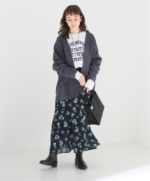 JOURNAL STANDARD relume（ジャーナルスタンダード　レリューム）の「ブークレダンボールコクーンカーディガン（カーディガン/ボレロ・レディース・オレンジ/チャコールグレー/アイボリー・FREE）」の6枚目の写真