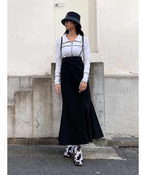 ENVYM（アンビー）の「ロックパイピングＰＯ（Tシャツ/カットソー・レディース・ブラック/ホワイト・FREE）」の4枚目の写真