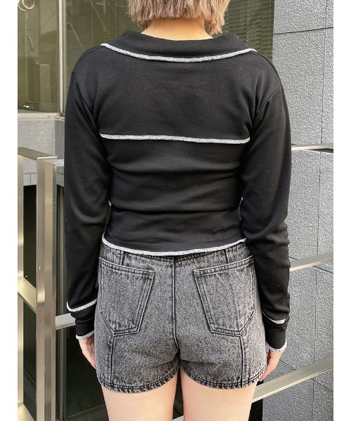 ENVYM（アンビー）の「ロックパイピングＰＯ（Tシャツ/カットソー・レディース・ブラック/ホワイト・FREE）」の11枚目の写真