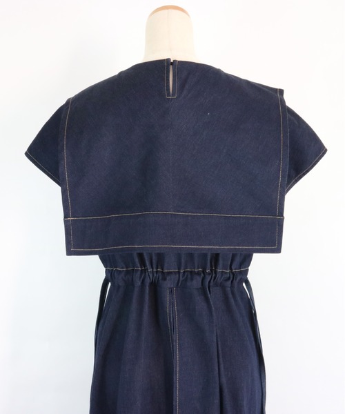 AULA AILA SAILOR COLLAR ONE PIECEサイズ1 AULA AILA（アウラアイラ）の「セーラーカラーデニムワンピース