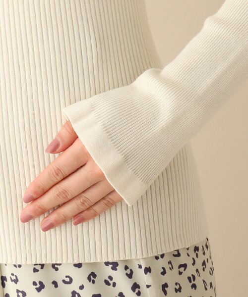 OPAQUE.CLIP（オペークドットクリップ）の「◆クルーネックデザインリブニット（ニット/セーター・レディース・パープル/オフホワイト/ブルー・38）」の8枚目の写真