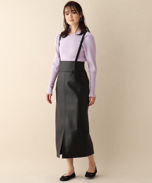 OPAQUE.CLIP（オペークドットクリップ）の「◆クルーネックデザインリブニット（ニット/セーター・レディース・パープル/オフホワイト/ブルー・38）」の12枚目の写真