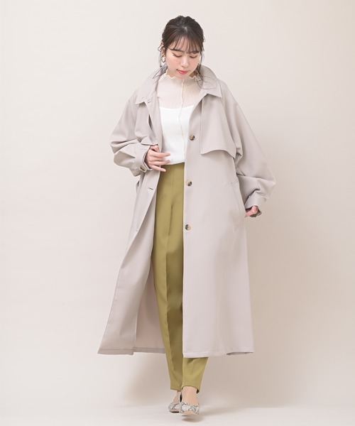 rps（アールピーエス）の「２ＷＡＹカラーボリュームスリーブコート（トレンチコート・レディース・ベージュ/ライトカーキ/グレイッシュベージュ・M）」の7枚目の写真