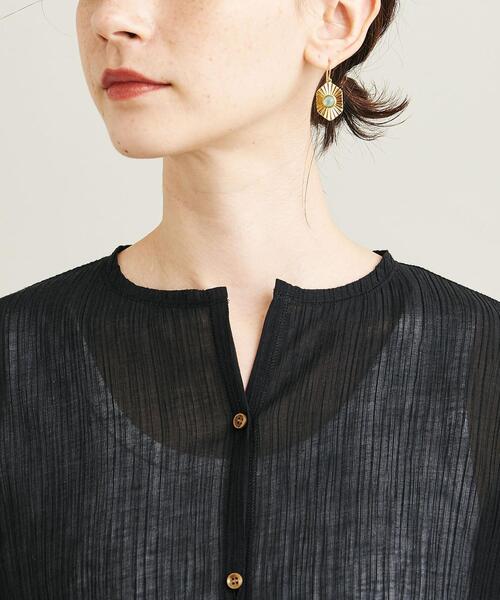 BEAUTY&YOUTH UNITED ARROWS（ビューティーアンドユースユナイテッドアローズ）の「クレープ クルーネックカーディガン -ウォッシャブル-（カーディガン/ボレロ・レディース・ホワイト/ブラック/ライム/ダークブラウン・FREE）」の10枚目の写真