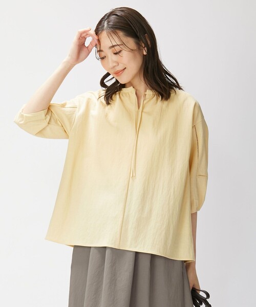 J.PRESS(ジェイプレス)の「【WEB限定カラーあり】ナチュラルジャージー カットソー(Tシャツ/カットソー・レディース・ホワイト系/ネイビー系/イエロー系/ピンク系・T13)」の3枚目の写真