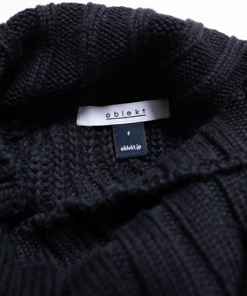 oblekt（オブレクト）の「オーガニックコットンブレンド畦タートルニット（Tシャツ/カットソー・レディース・グレー/オフホワイト・ONE SIZE）」の12枚目の写真